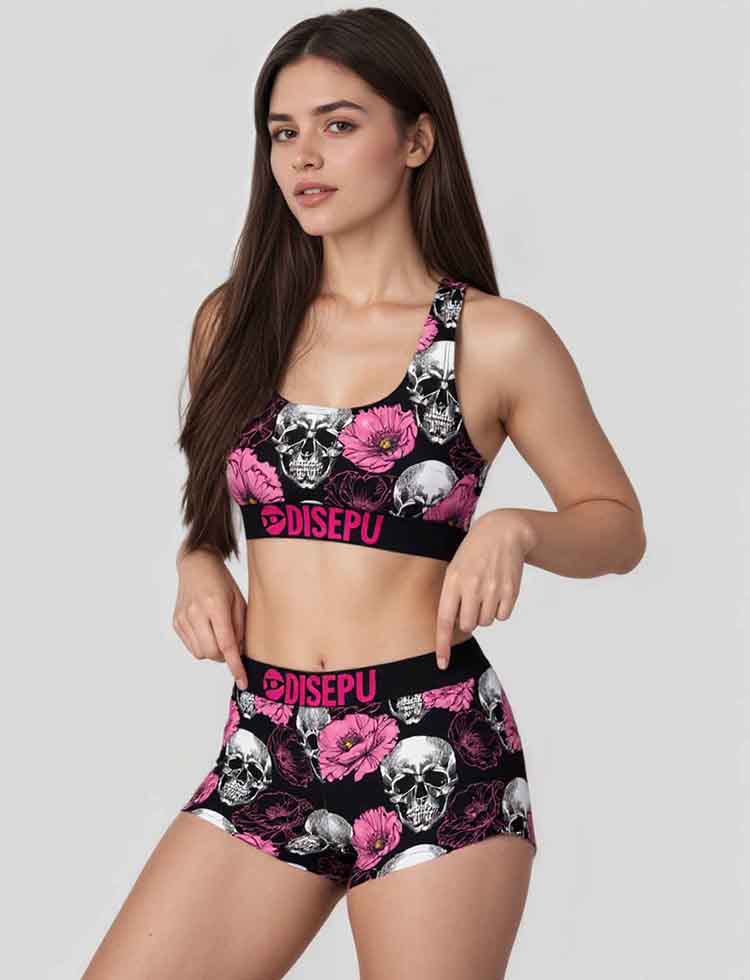 Peony Skull Bra Shorts