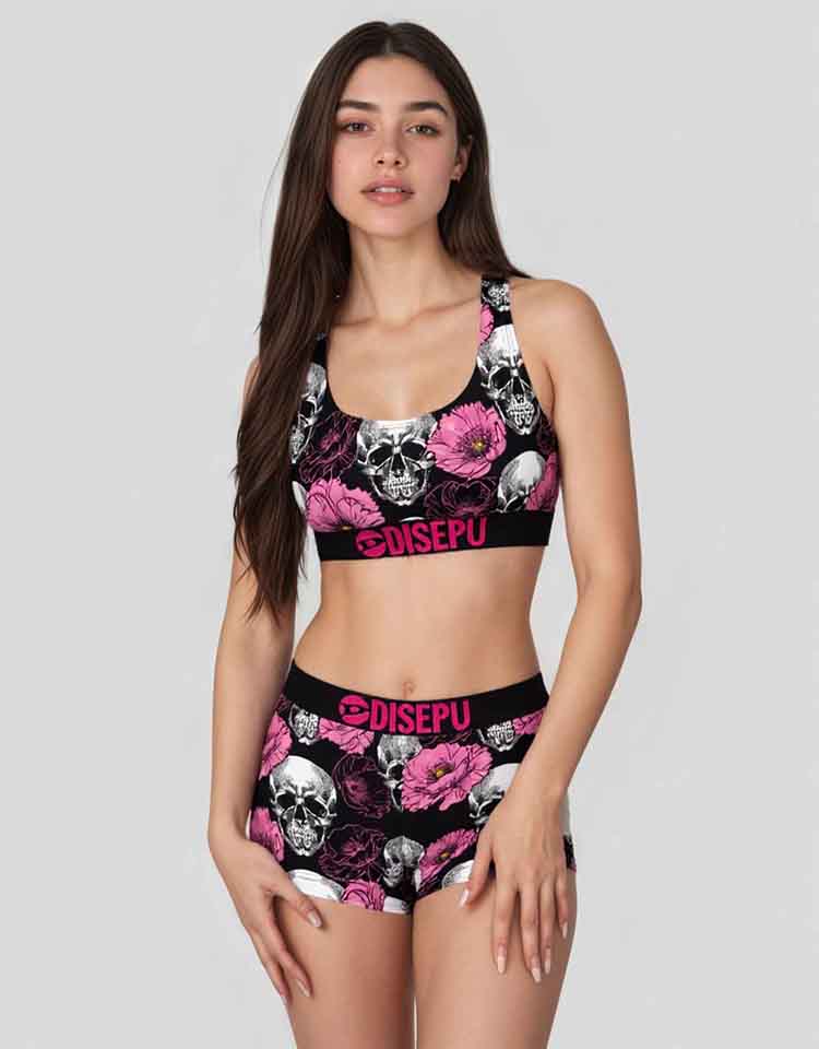 Peony Skull Bra Shorts
