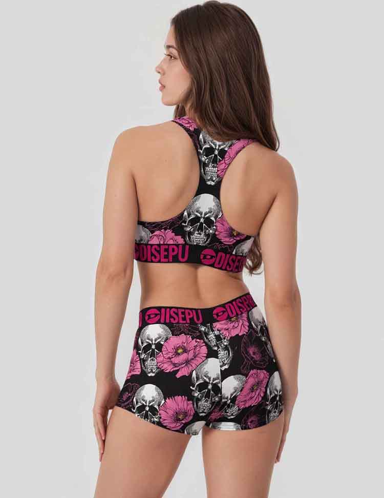 Peony Skull Bra Shorts