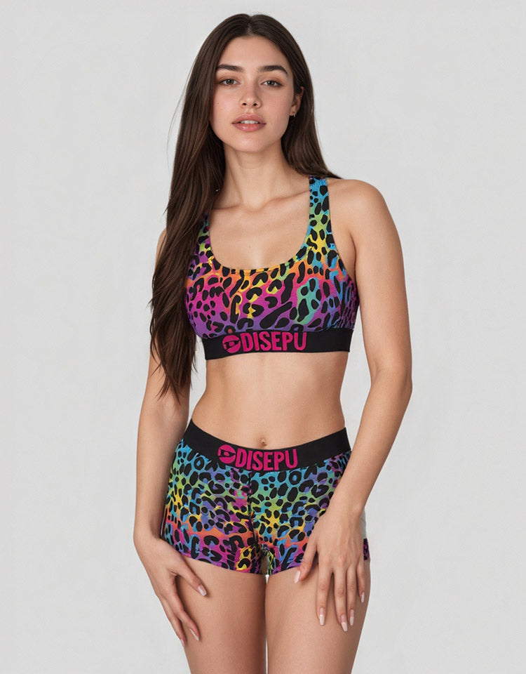 Leopard-print Sports Bra And Shorts