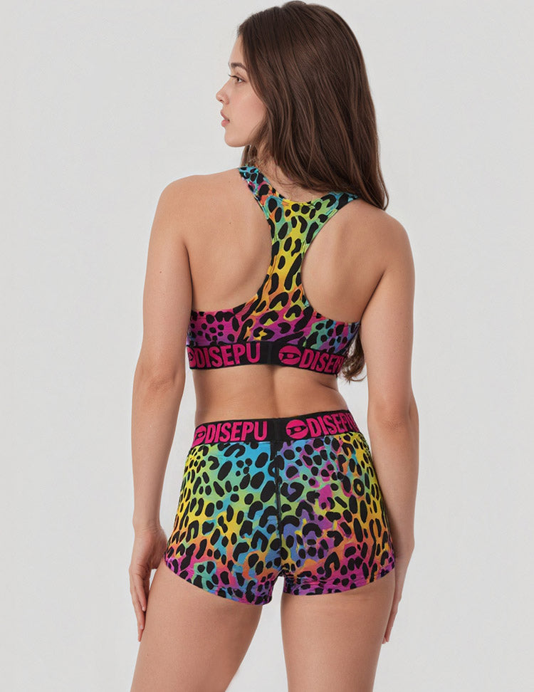 Leopard-print Sports Bra And Shorts