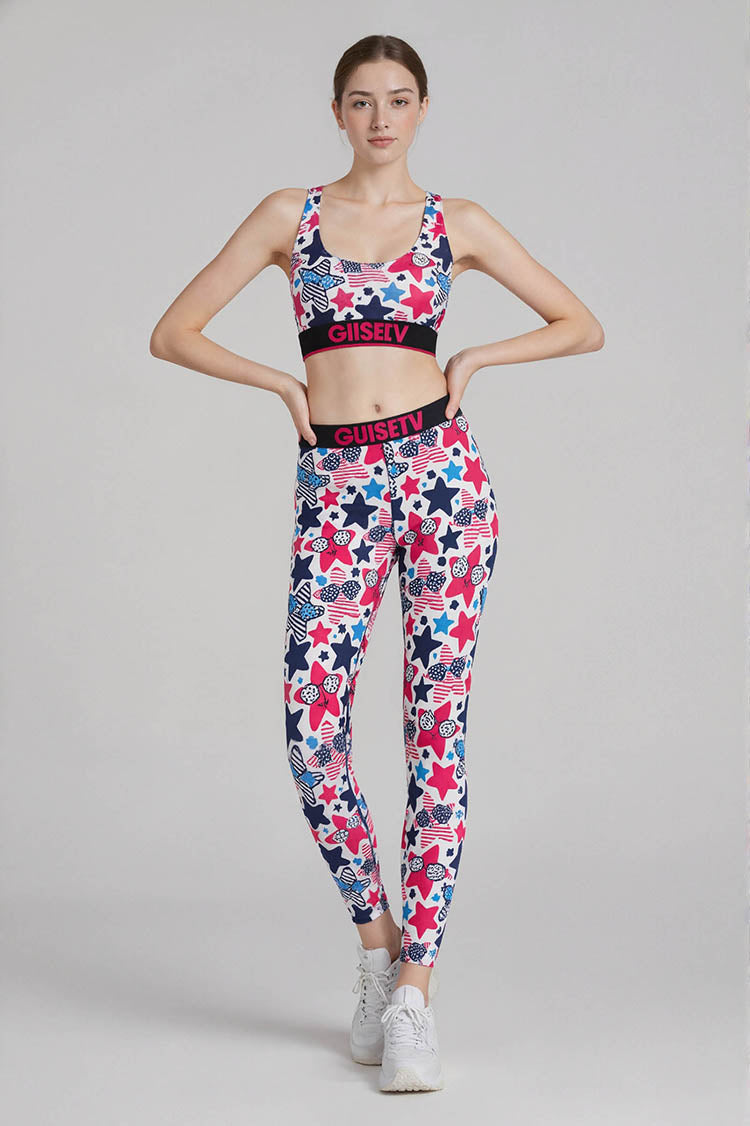Pink Star Bra Legging Set