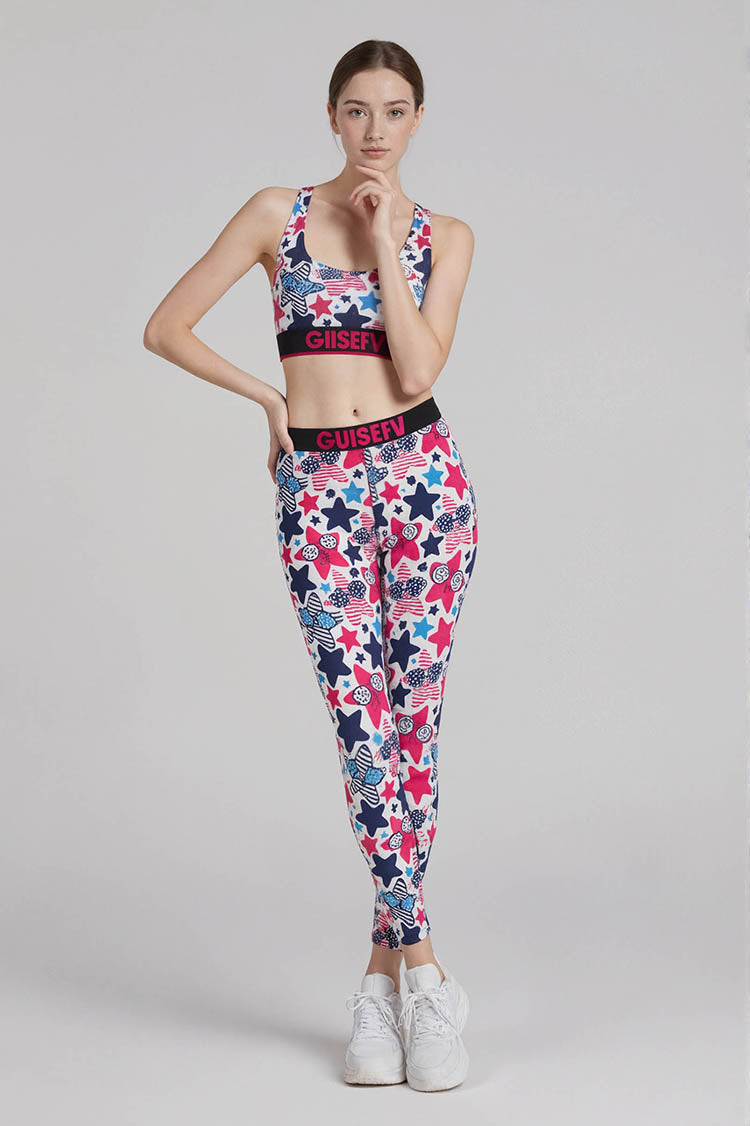 Pink Star Bra Legging Set