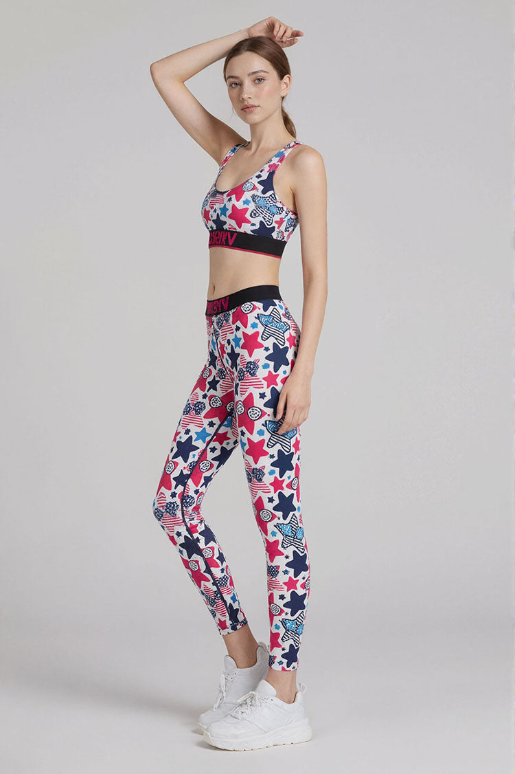 Pink Star Bra Legging Set