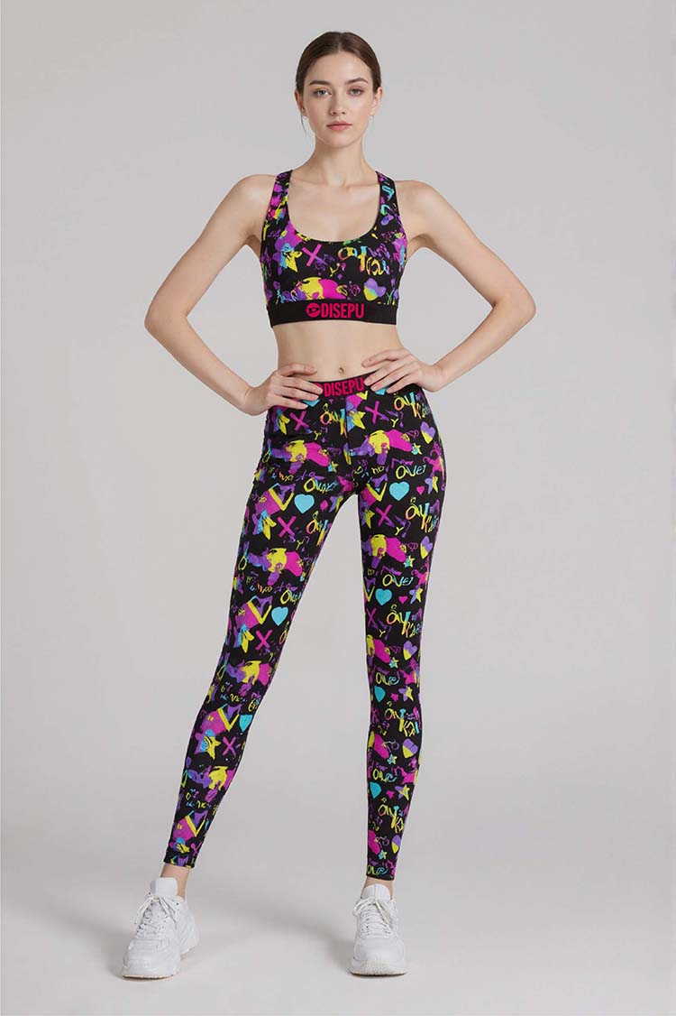 Colorful Stars Bra and Leggings