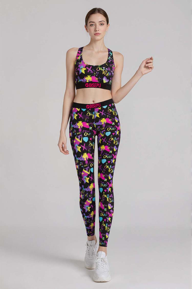 Colorful Stars Bra and Leggings