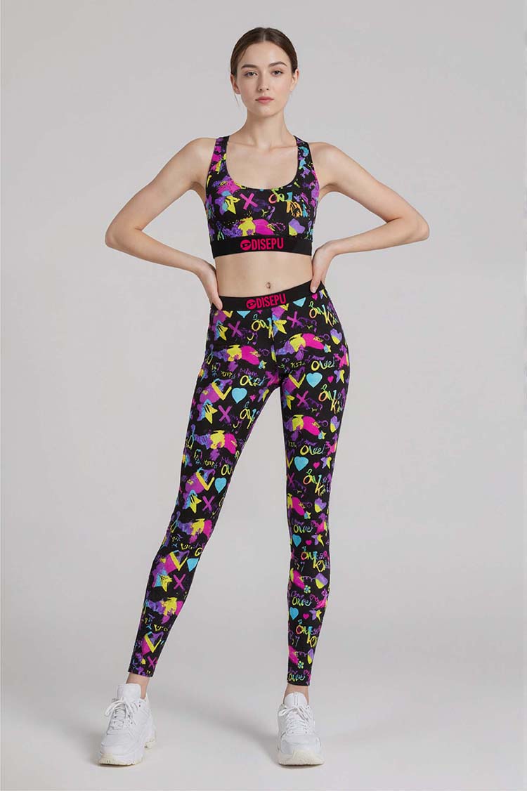 Colorful Stars Bra and Leggings